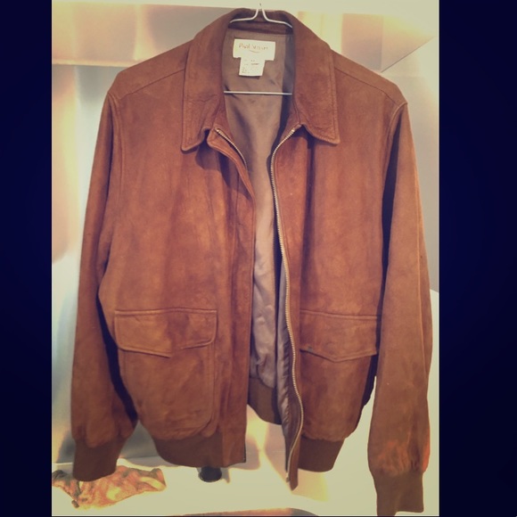 RARE Vintage Suede Cognac Leather Aviator Bomber - Picture 1 of 6